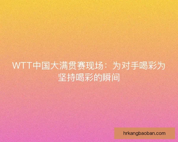 WTT中国大满贯赛现场：为对手喝彩为坚持喝彩的瞬间
