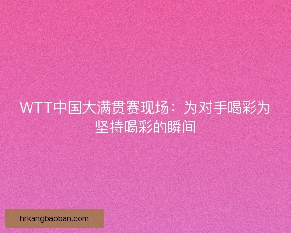 WTT中国大满贯赛现场：为对手喝彩为坚持喝彩的瞬间