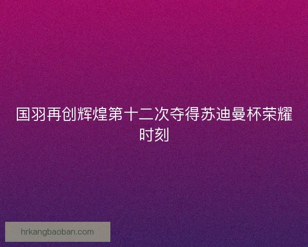 国羽再创辉煌第十二次夺得苏迪曼杯荣耀时刻 国羽再创辉煌第十二次夺得苏迪曼杯荣耀时刻